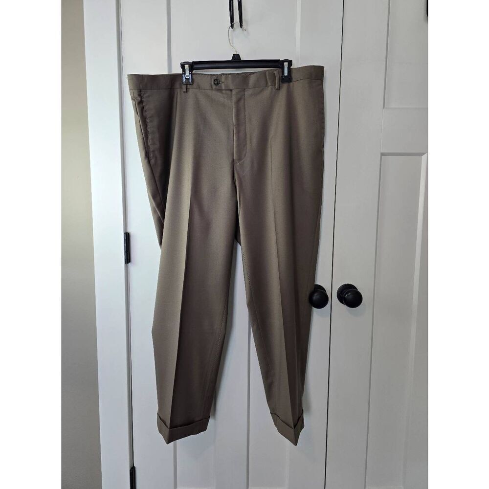 Angelo Rossi Suit Pants 42X38 Tan/Brown Hand Tailored